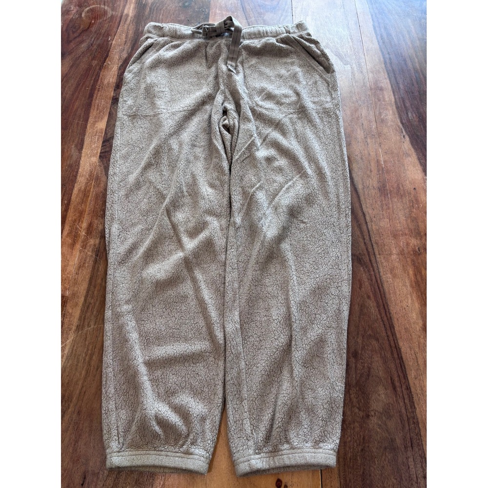 AERIE joggers women size 6 taupe brown textured sherpa lounge pants cozy weekend